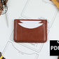 Leather Minimalist Wallet Pattern, PDF Digital Download, Beginner DIY Project, Leather Work, Leathercraft