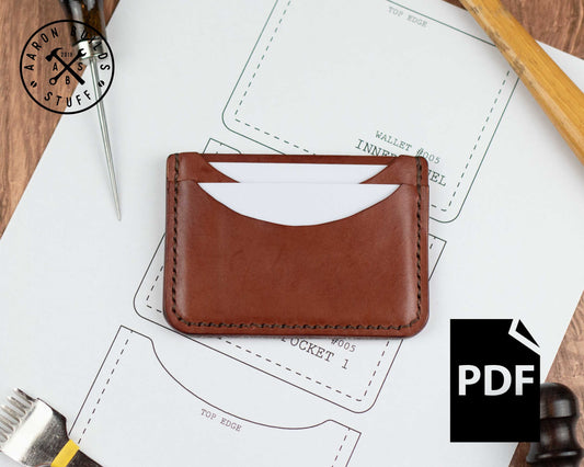 Leather Minimalist Wallet Pattern, PDF Digital Download, Beginner DIY Project, Leather Work, Leathercraft