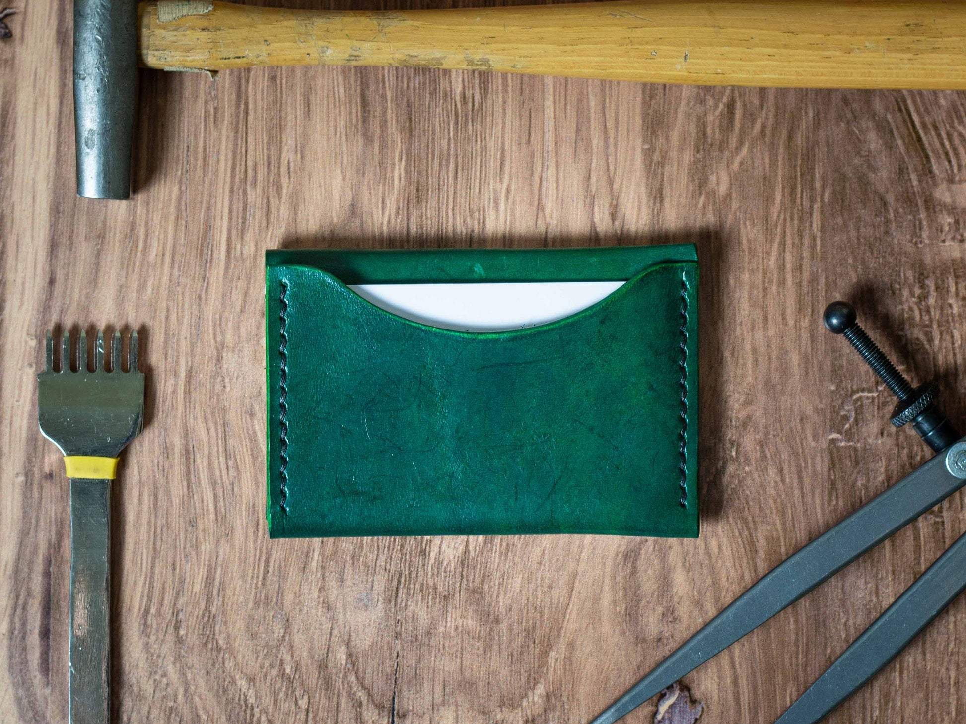 Simple Leather Minimalist Wallet Pattern, PDF Digital Download, Beginner DIY Project, Leather Work, Leathercraft